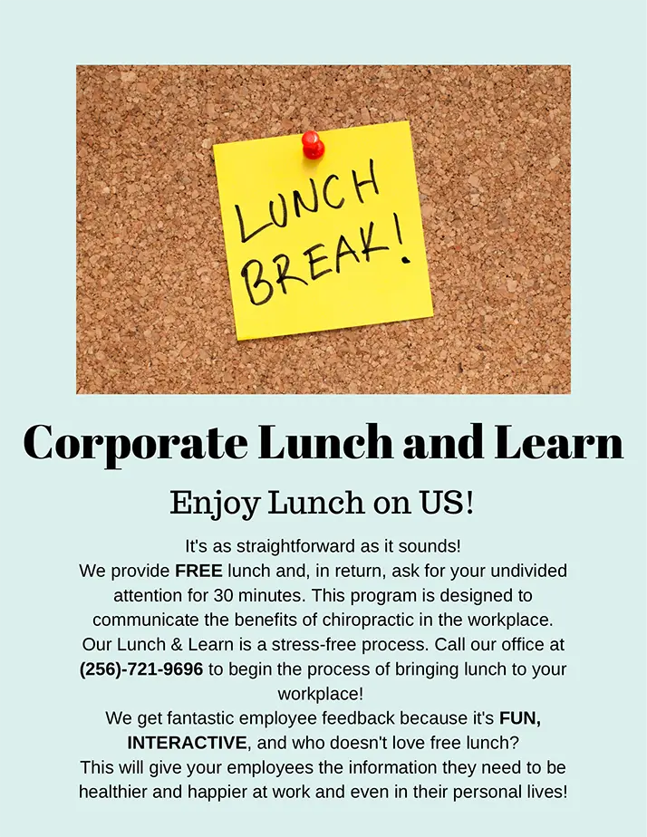 Chiropractic Huntsville AL Lunch and Learn